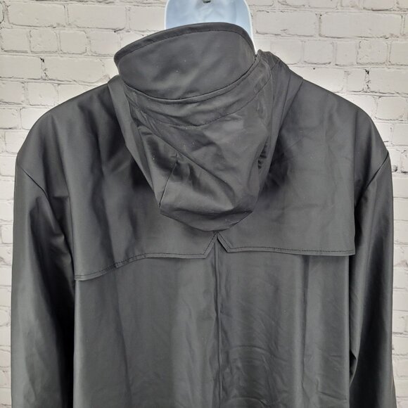 T Mobile Advertising Black RAINS Hooded Lightweight Rain Jacket Coat Size XL - Picture 10 of 16
